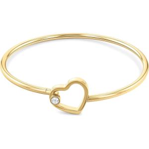 Tommy Hilfiger Women’s Jewelry 2780755 Gold Plated with Crystal Hearts Bangle, Color: Gold Plated