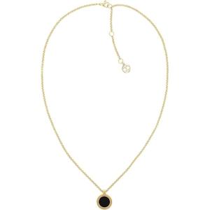 Tommy Hilfiger Women’s Jewelry Ionic Gold Plated Steel, Black Onyx Stone Necklace, Color: Gold Plated (Model: 2780656)