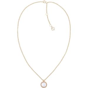Tommy Hilfiger Women’s Jewelry Ionic Plated Carnation Gold Steel Necklace with Mother of Pearl, Color: Carnation Gold (Model: 2780657)