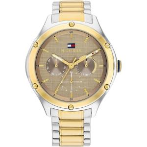 Tommy Hilfiger Women’s Quartz Multi-Function Watch with Textured Dial and Crystal Bezel – Gift for Her(Two Tone)