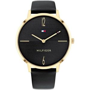 Tommy Hilfiger Women’s Quartz Stainless Steel and Leather Strap Casual Watch, Color: Black (Model: 1782379)(Black)
