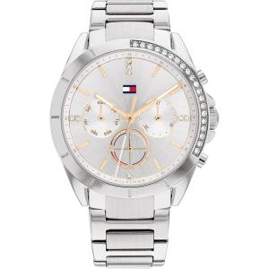 Tommy Hilfiger Women’s Sporty Watch – Multifunction Stainless Steel Wristwatch – Water Resistant up to 5 ATM/50 Meters – Premium Fashion Timepiece for All Occasions – 38 mm(Silver)