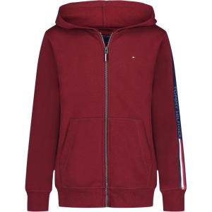 Tommy Hilfiger boys Long Sleeve Fleece Full Zip Hoodie With Front Pockets(Classic Syrah)