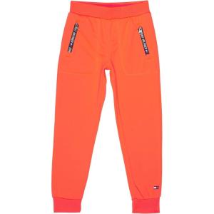 Tommy Hilfiger girls Fleece Jogger Sweatpants With Ribbed Cuffs & Functional Side Pockets(Fiery Coal)