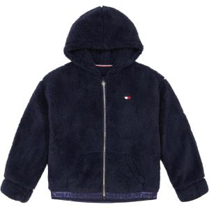 Tommy Hilfiger girls Fleece Pullover Crewneck Sweatshirt(Navy Blazer)