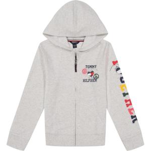 Tommy Hilfiger girls Fleece Pullover Crewneck Sweatshirt(Oat Heather Together)