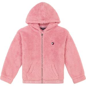 Tommy Hilfiger girls Fleece Pullover Crewneck Sweatshirt(Pale Primrose)