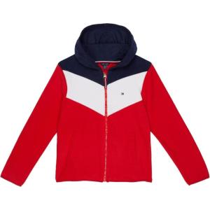 Tommy Hilfiger girls Fleece Pullover Crewneck Sweatshirt(Red Chevron)