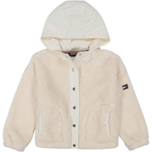 Tommy Hilfiger girls Fleece Pullover Crewneck Sweatshirt(White Swan Mixed)