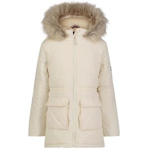 Tommy Hilfiger girls Long Length Heavyweight Puffer Jacket With Polar Fleece Lining(Anorak White)