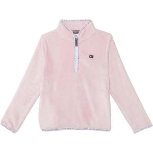 Tommy Hilfiger girls Long Sleeve Quarter-zip Fleece Pullover Sweatshirt(Rose Shadow)
