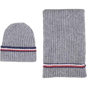 Tommy Hilfiger mens Scarf and Hat Cold Weather Accessories Gift Set(Heather Grey)