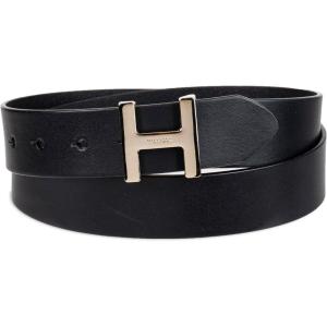 Tommy Hilfiger womens H Plaque Buckle Belt(Black)