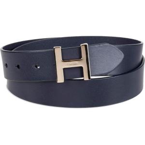 Tommy Hilfiger womens H Plaque Buckle Belt(Navy)
