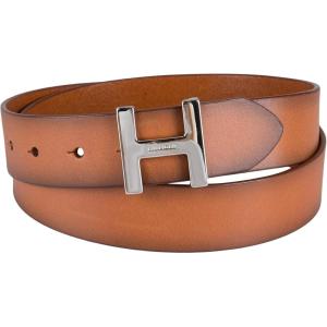 Tommy Hilfiger womens H Plaque Buckle Belt(Tan)