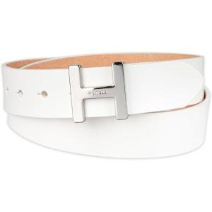 Tommy Hilfiger womens H Plaque Buckle Belt(White)