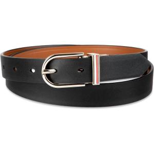 Tommy Hilfiger womens Two-in-one Reversible Slim Width Casual Leather Belt for Jeans, Trousers and Dresses(Tan/Black)