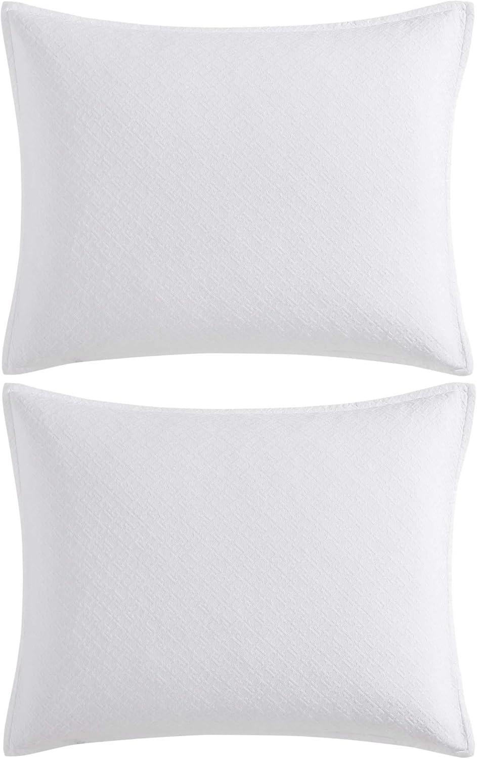 imageTommy Hilfiger Duvet Set Luxuriously Soft Cotton Bedding with Matching Shams Textured Design Monogram Matelass White FullQueenMonogram Matelass White