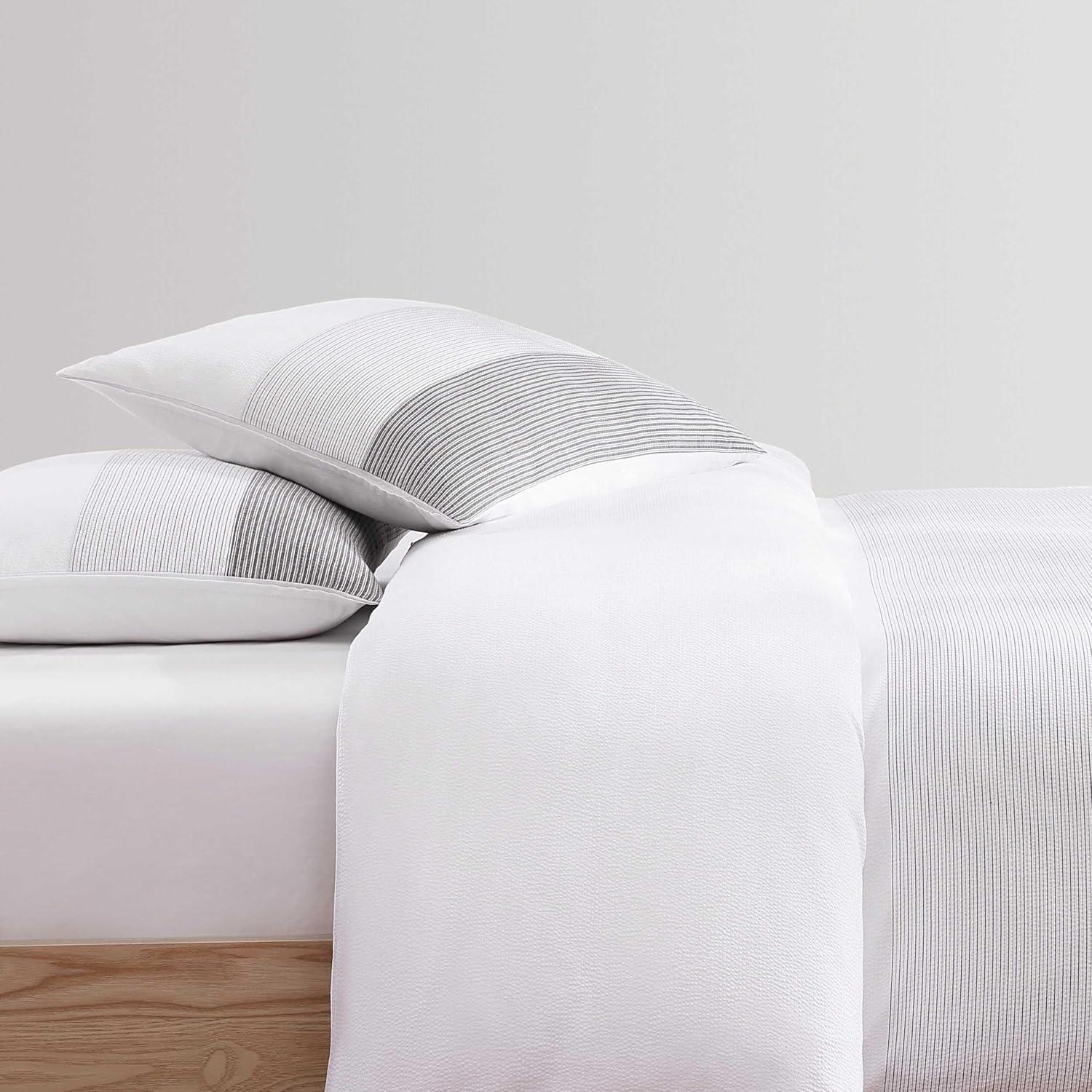 imageTommy Hilfiger Duvet Set Luxuriously Soft Cotton Seersucker Bedding with Matching Sham Textured Design Montauk Blue TwinMontauk Blue