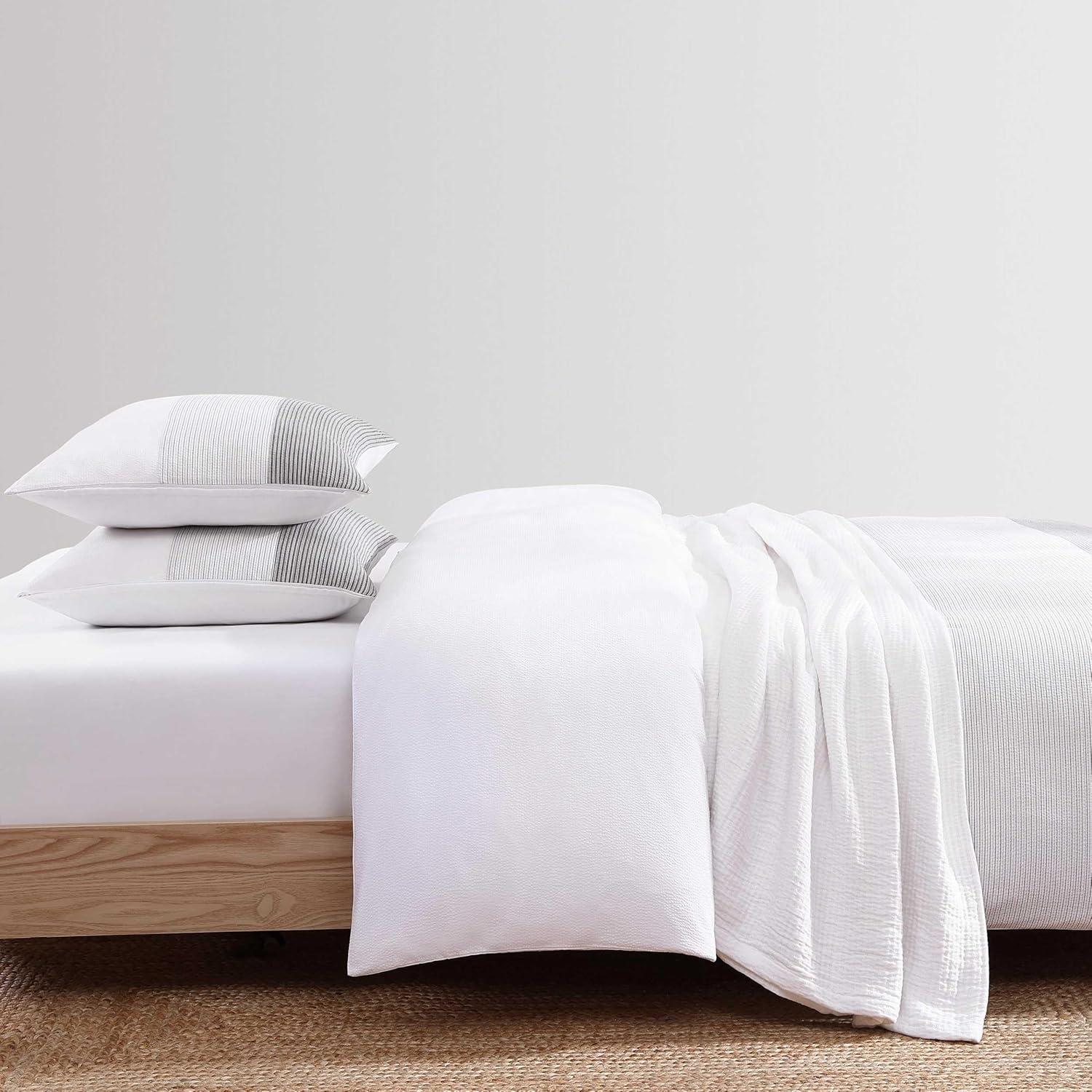 imageTommy Hilfiger Duvet Set Luxuriously Soft Cotton Seersucker Bedding with Matching Sham Textured Design Montauk Blue TwinMontauk Blue