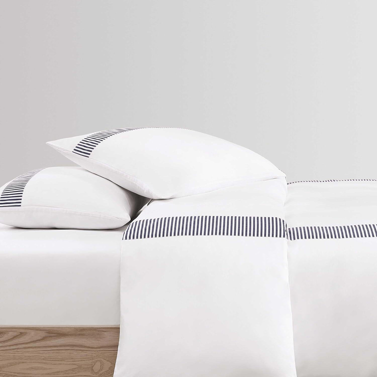 imageTommy Hilfiger Duvet Set Premium Soft Bedding with Matching Shams Coastal Design Madison Oxford Navy FullQueenFullQueen