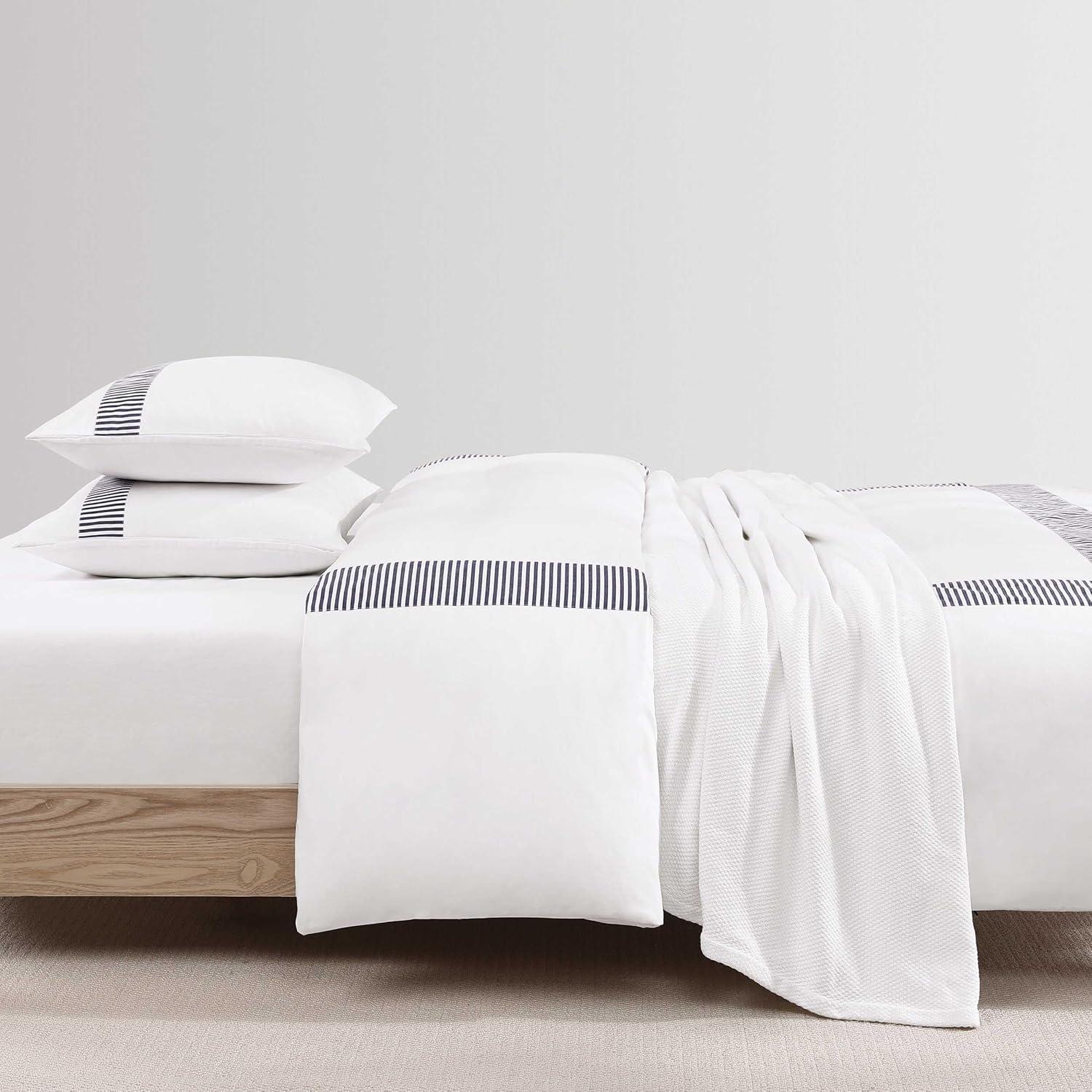 imageTommy Hilfiger Duvet Set Premium Soft Bedding with Matching Shams Coastal Design Madison Oxford Navy FullQueenKing