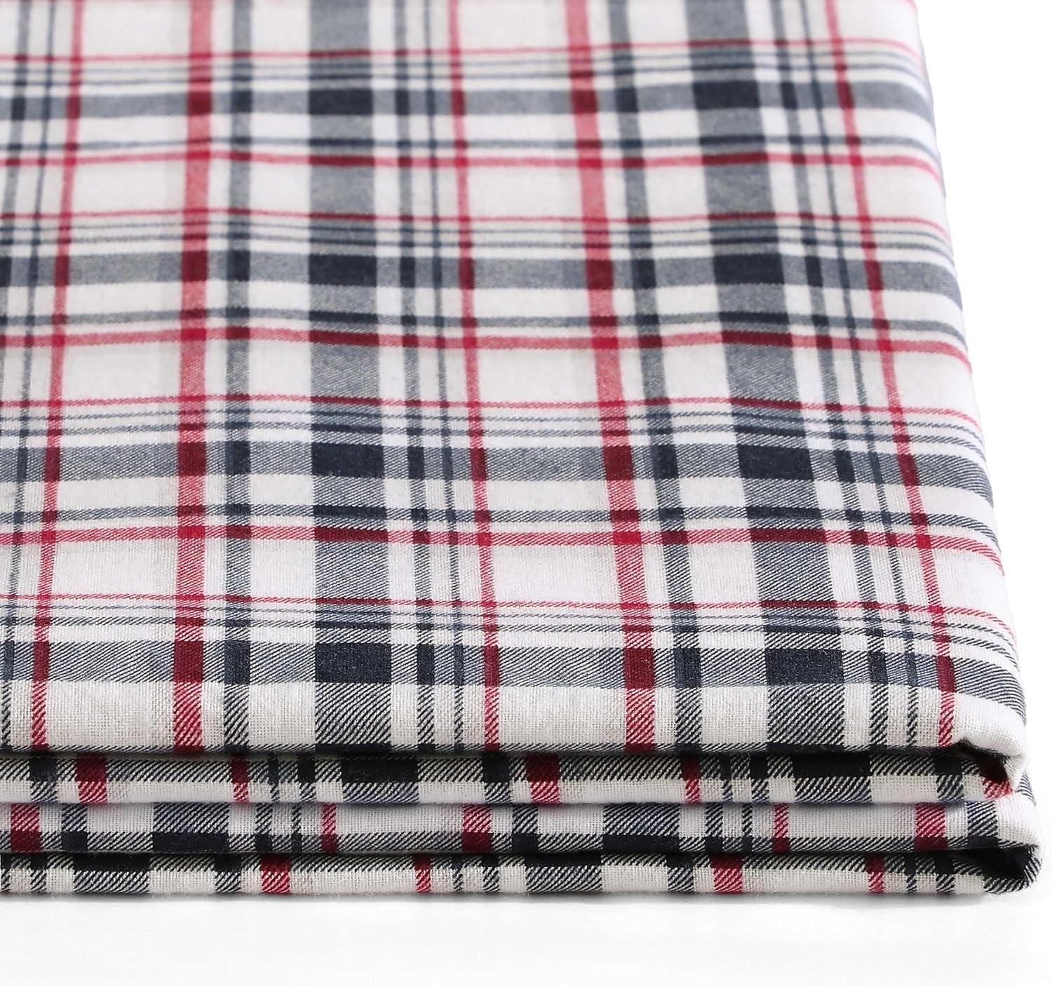 imageTommy Hilfiger Flannel Sheets King Size AntiPilling ampamp Wrinkle Resistant Cotton Touchably Soft for AllSeason Comfort Bed Sheets with Matching Pillowcase ampamp Fitted Sheet Mill Creek Plaid GreyGlenbrook Plaid Blue