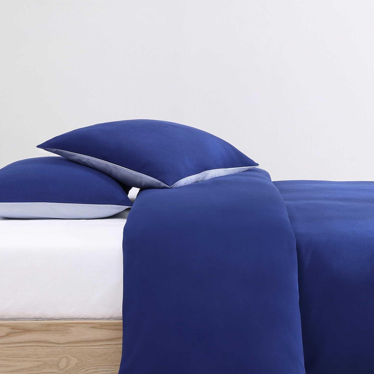 imageTommy Hilfiger Queen Comforter Set Soft ampamp Breathable Micro Piqu Cotton Bedding Lightweight Feel for Year Round Comfort 3 Piece Bed Set with Matching Pillowcases BlueMicro Pique Blue