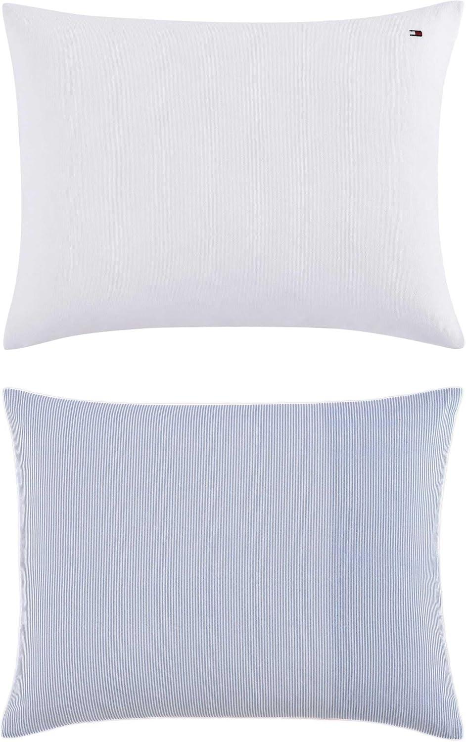 imageTommy Hilfiger Queen Comforter Set Soft ampamp Breathable Micro Piqu Cotton Bedding Lightweight Feel for Year Round Comfort 3 Piece Bed Set with Matching Pillowcases BlueMicro Pique White