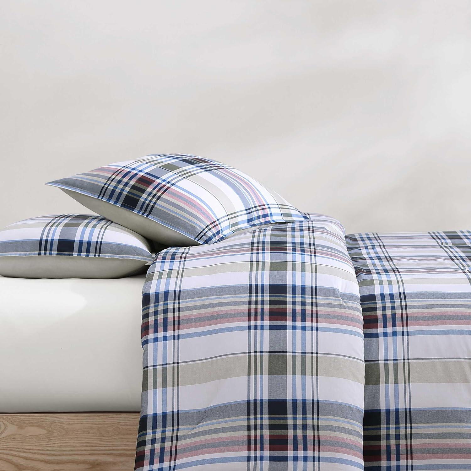 imageTommy Hilfiger Twin Duvet Cover Set Cotton Textured Bedding with Matching Sham Medium Weight Bed Set OekoTEX Certified Waterbury Plaid BlueWaterbury Plaid Blue
