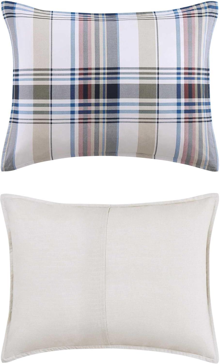 imageTommy Hilfiger Twin Duvet Cover Set Cotton Textured Bedding with Matching Sham Medium Weight Bed Set OekoTEX Certified Waterbury Plaid BlueWaterbury Plaid Blue