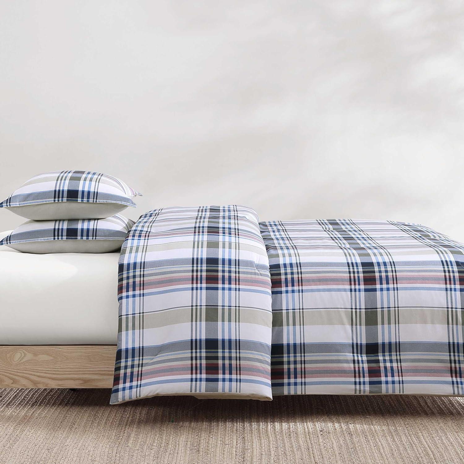 imageTommy Hilfiger Twin Duvet Cover Set Cotton Textured Bedding with Matching Sham Medium Weight Bed Set OekoTEX Certified Waterbury Plaid BlueWaterbury Plaid Blue