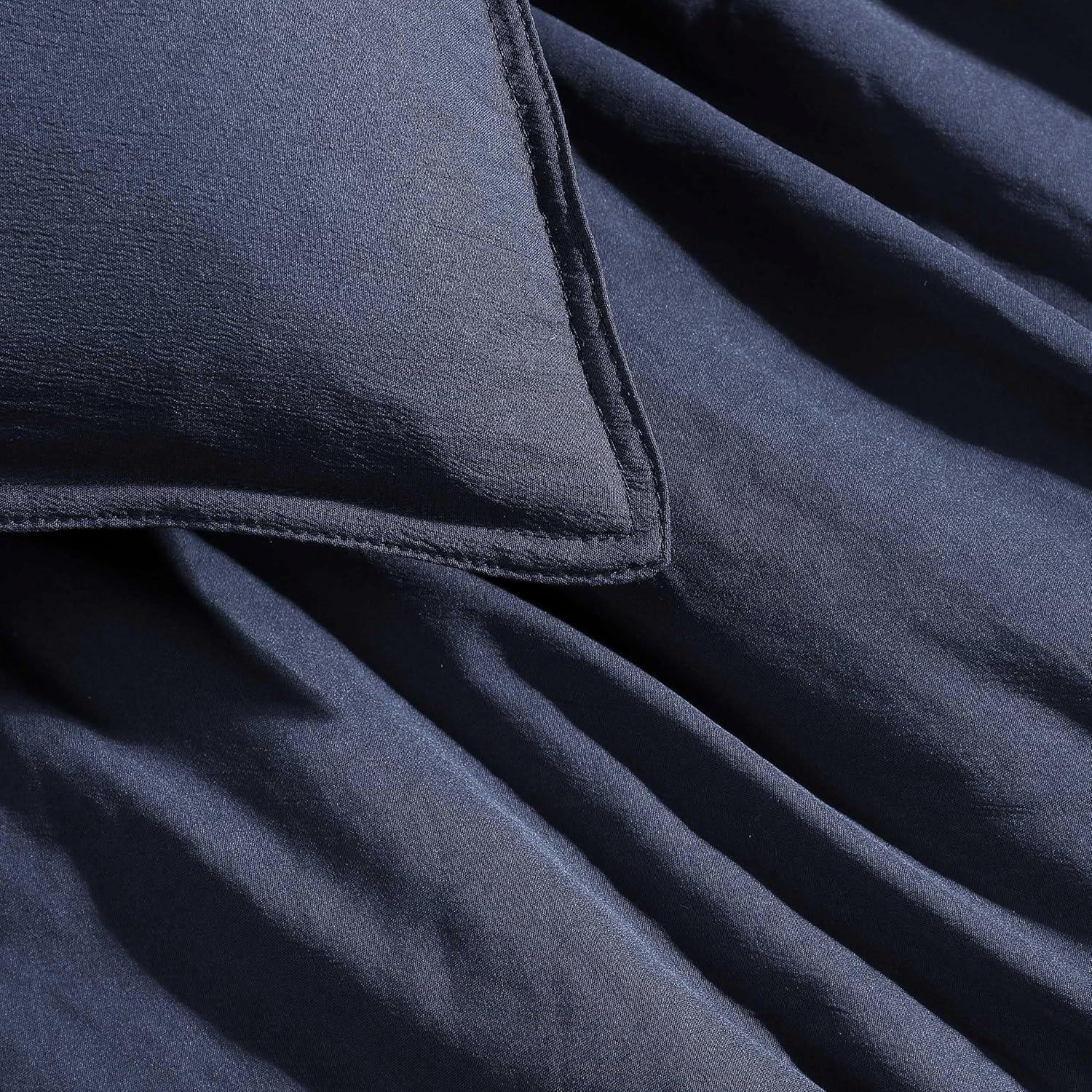 imageTommy Hilfiger TwinTwin XL Bedding Set Soft 5 Piece Comforter Set wMatching Bed Sheets ampamp Pillowcases Medium Weight for Year Round Comfort Solid Microfiber BlueSolid Blue