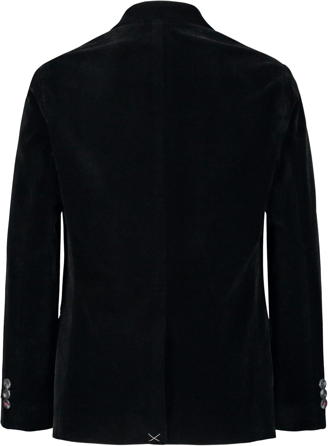 imageTommy Hilfiger Boys Blazer Suit Jacket Button Closure Notch Lapel ampamp Front Flap PocketsBlack Velvet