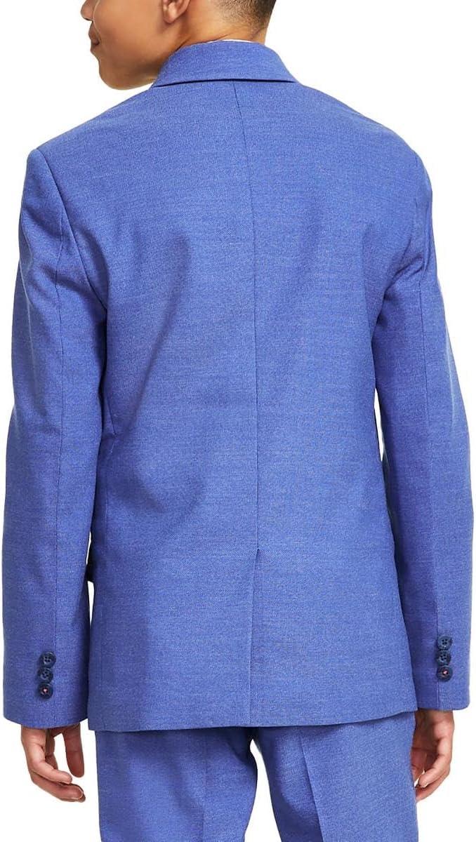 imageTommy Hilfiger Boys Blazer Suit Jacket Button Closure Notch Lapel ampamp Front Flap PocketsMazarine Blue1