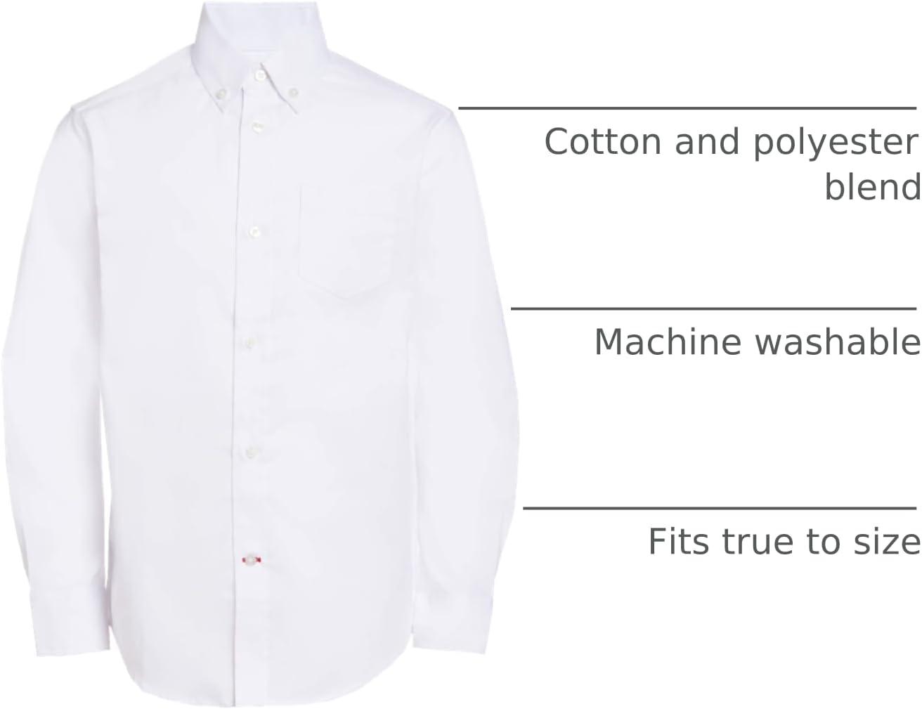 imageTommy Hilfiger Boys Boys Oxford Long Sleeve Dress Shirt Collared ButtonDown with Chest Pocket Regular FitWhite