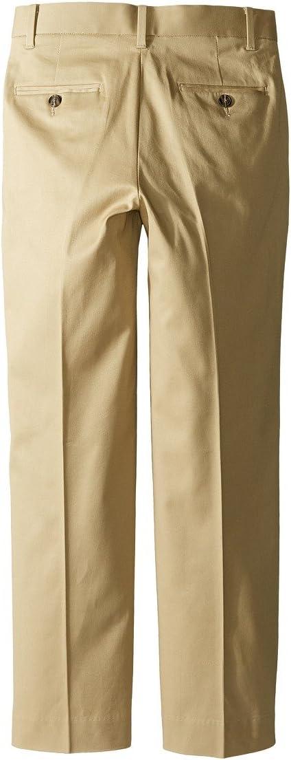 imageTommy Hilfiger Boys FlatFront Twill Dress Pant Straight Leg Fit Belt Loops ampamp Slant Front PocketsMedium Khaki