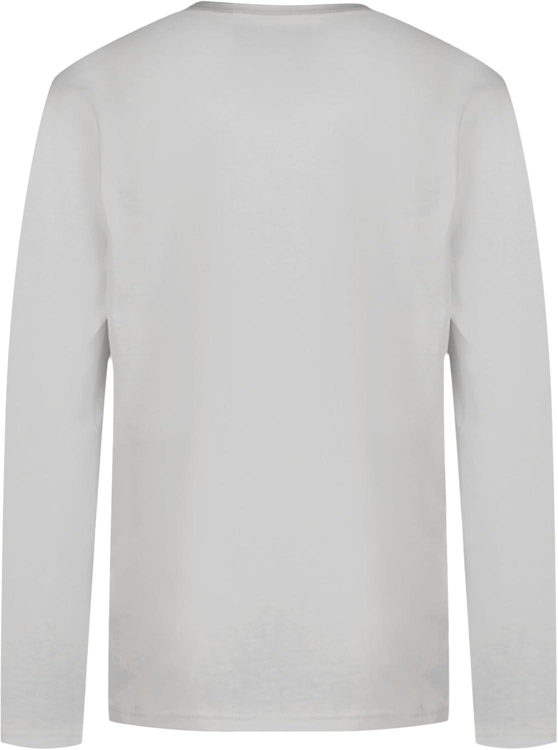 imageTommy Hilfiger Boys Long Sleeve Crew Neck TShirtHalf and Half White