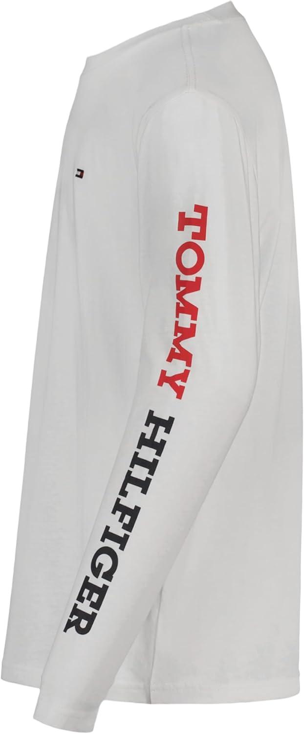 imageTommy Hilfiger Boys Long Sleeve Crew Neck TShirtHalf and Half White