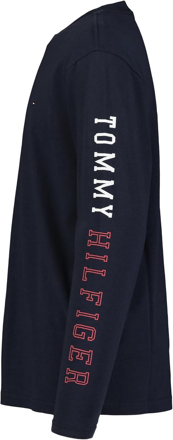 imageTommy Hilfiger Boys Long Sleeve Crew Neck TShirtPrep Navy Blazer