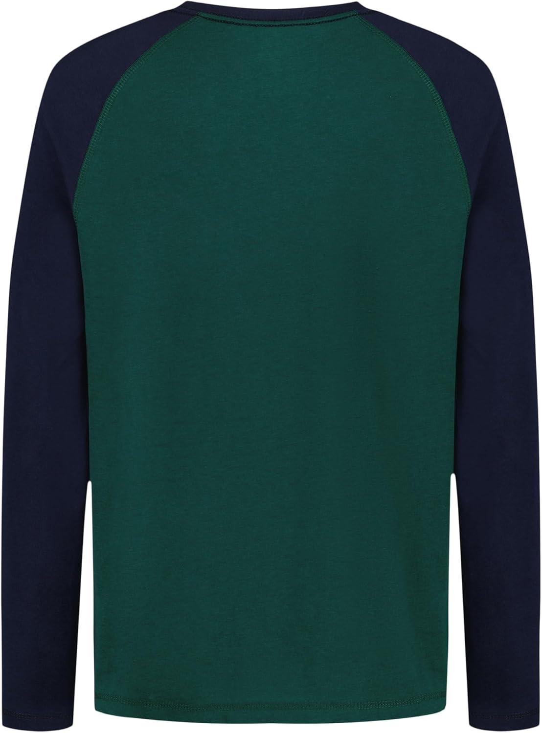 imageTommy Hilfiger Boys Long Sleeve Crew Neck TShirtRaglan Rain Forest
