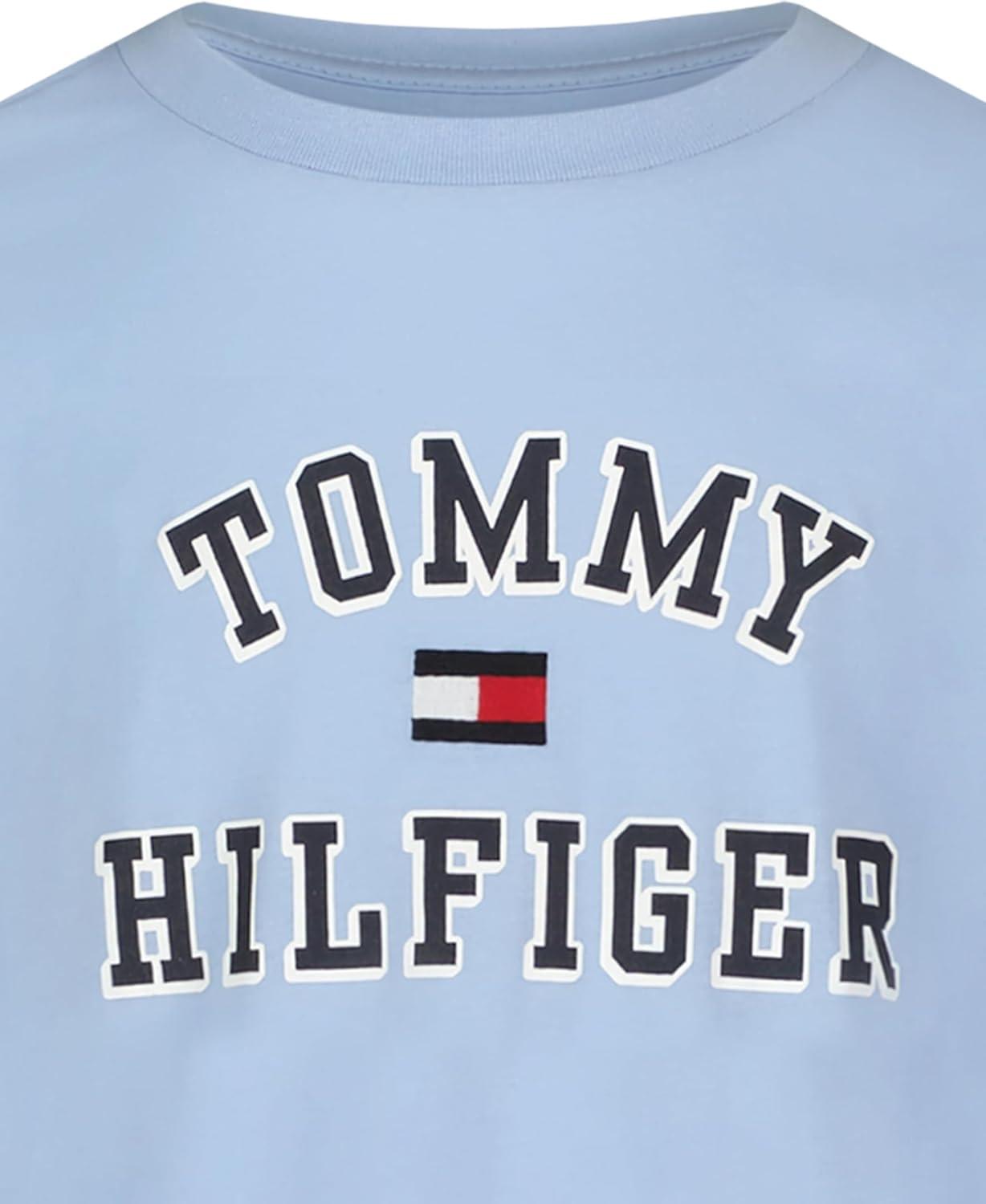 imageTommy Hilfiger Boys Long Sleeve Crew Neck TShirtVarsity Soft Chambray