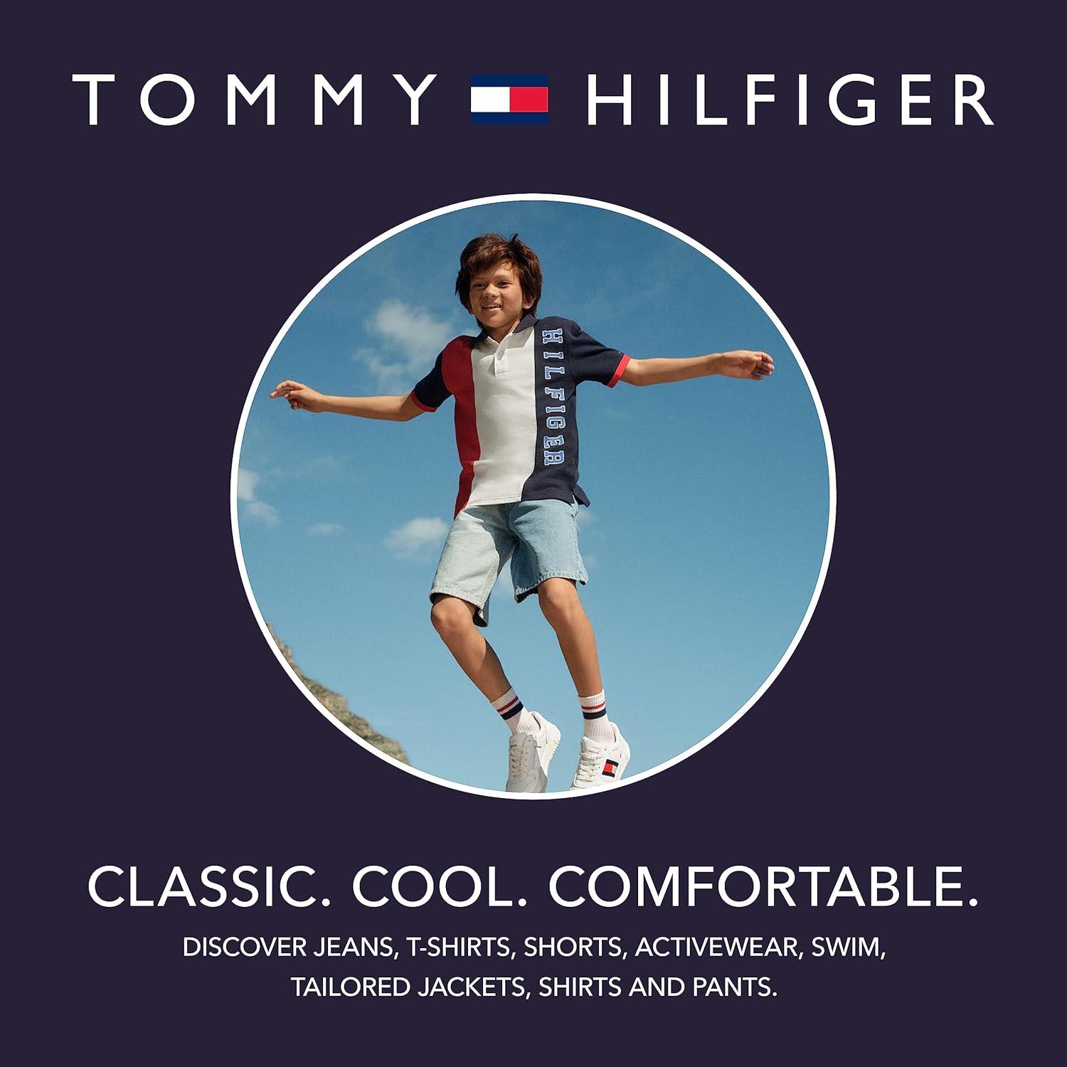 imageTommy Hilfiger Boys Long Sleeve Woven Buttondown Shirt Lightweight ampamp BreathableFresh Oversized Plaid