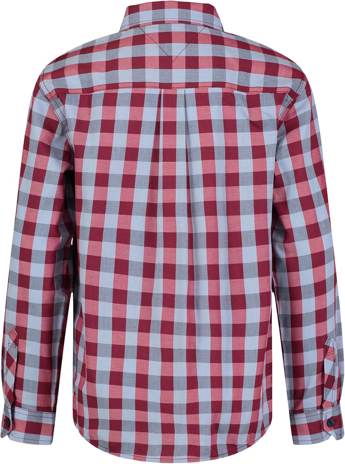 imageTommy Hilfiger Boys Long Sleeve Woven Buttondown Shirt Lightweight ampamp BreathableScooter Red Check Plaid