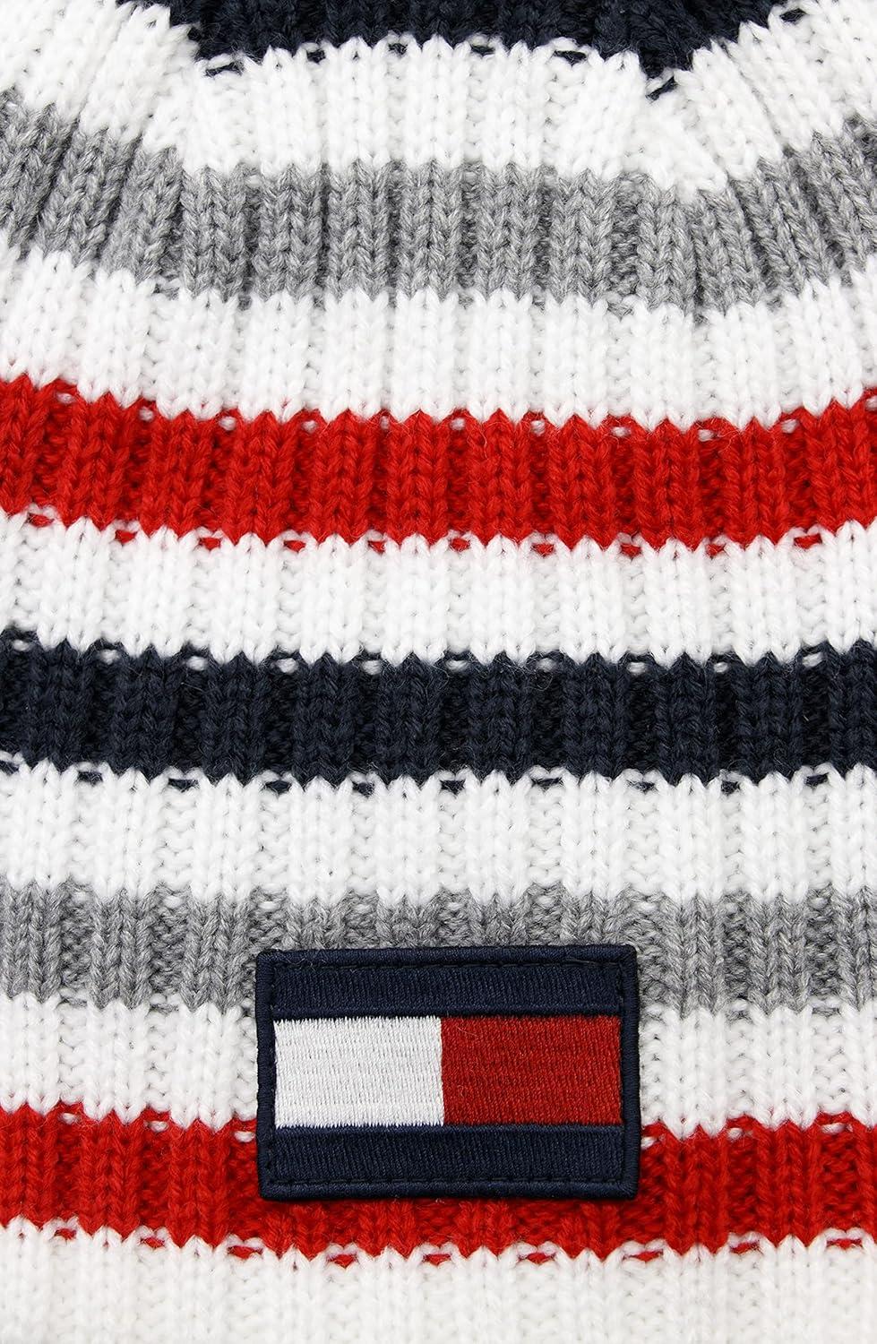 imageTommy Hilfiger Boys Reversible BeanieWhite Striped Reversible