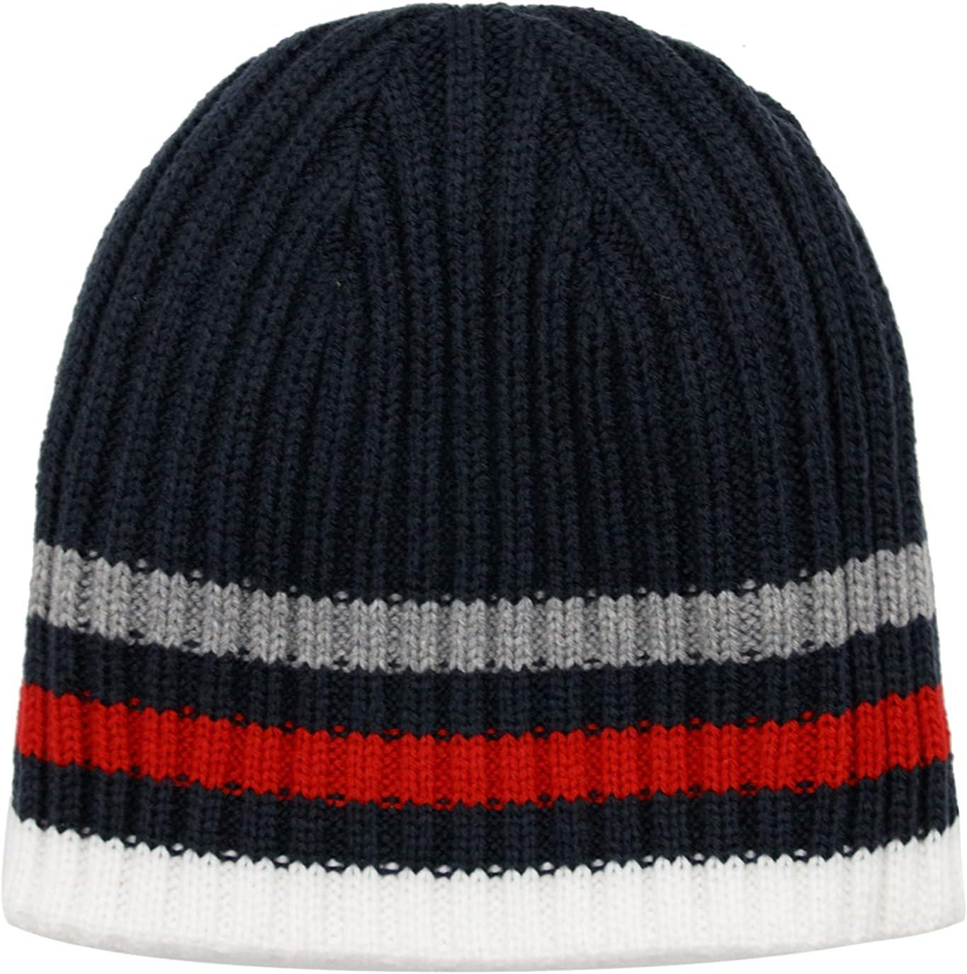 imageTommy Hilfiger Boys Reversible BeanieWhite Striped Reversible