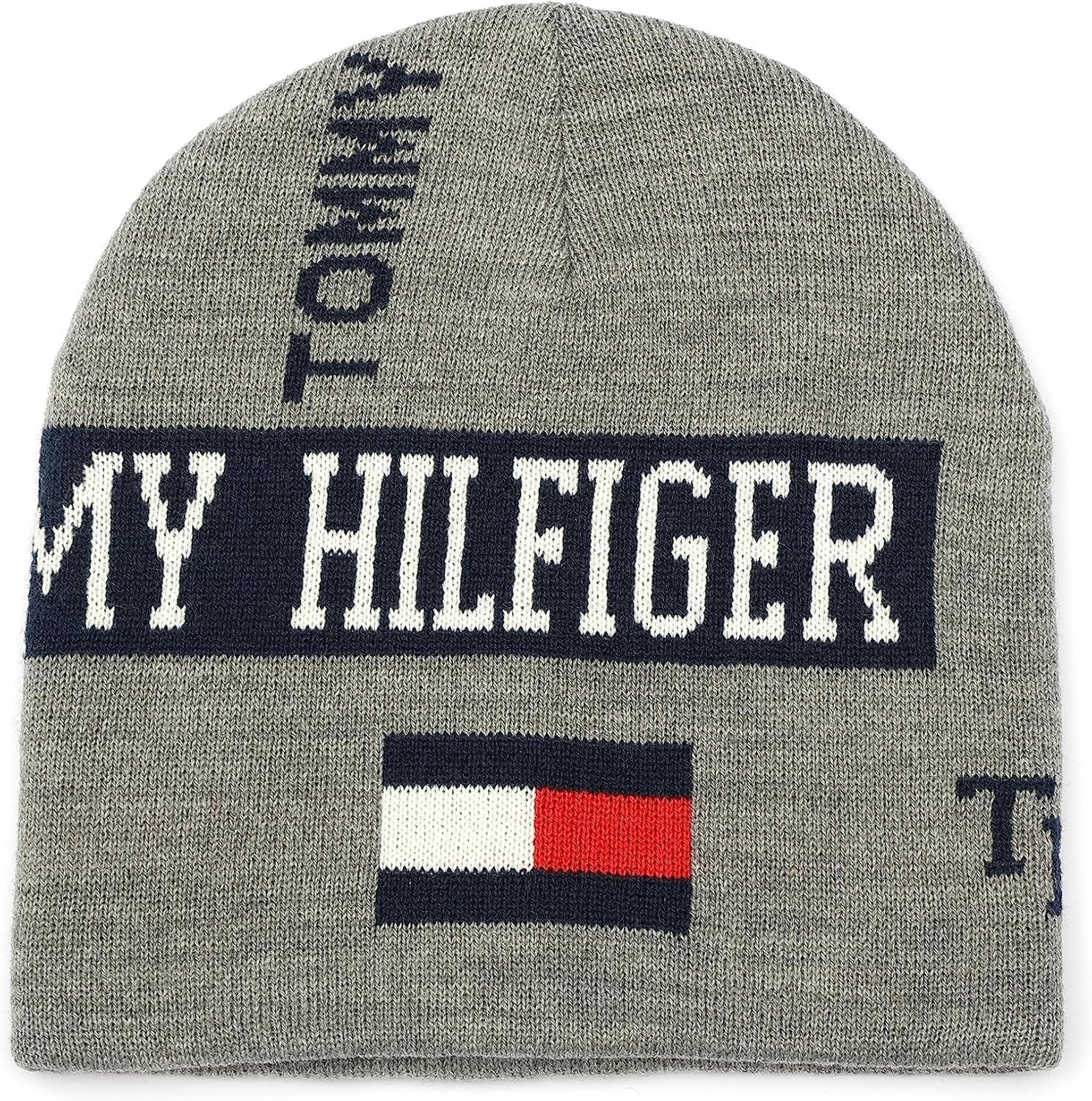imageTommy Hilfiger Boys Reversible Logo Mix Beanie and Glove SetMedium Grey Heather