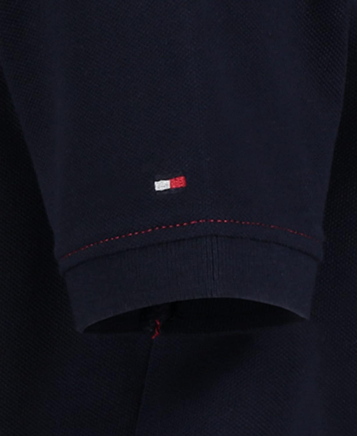 imageTommy Hilfiger Boys Short Sleeve Fashion Polo Shirt Button Closure Soft ampamp ComfortableEven Vert Navy Blazer
