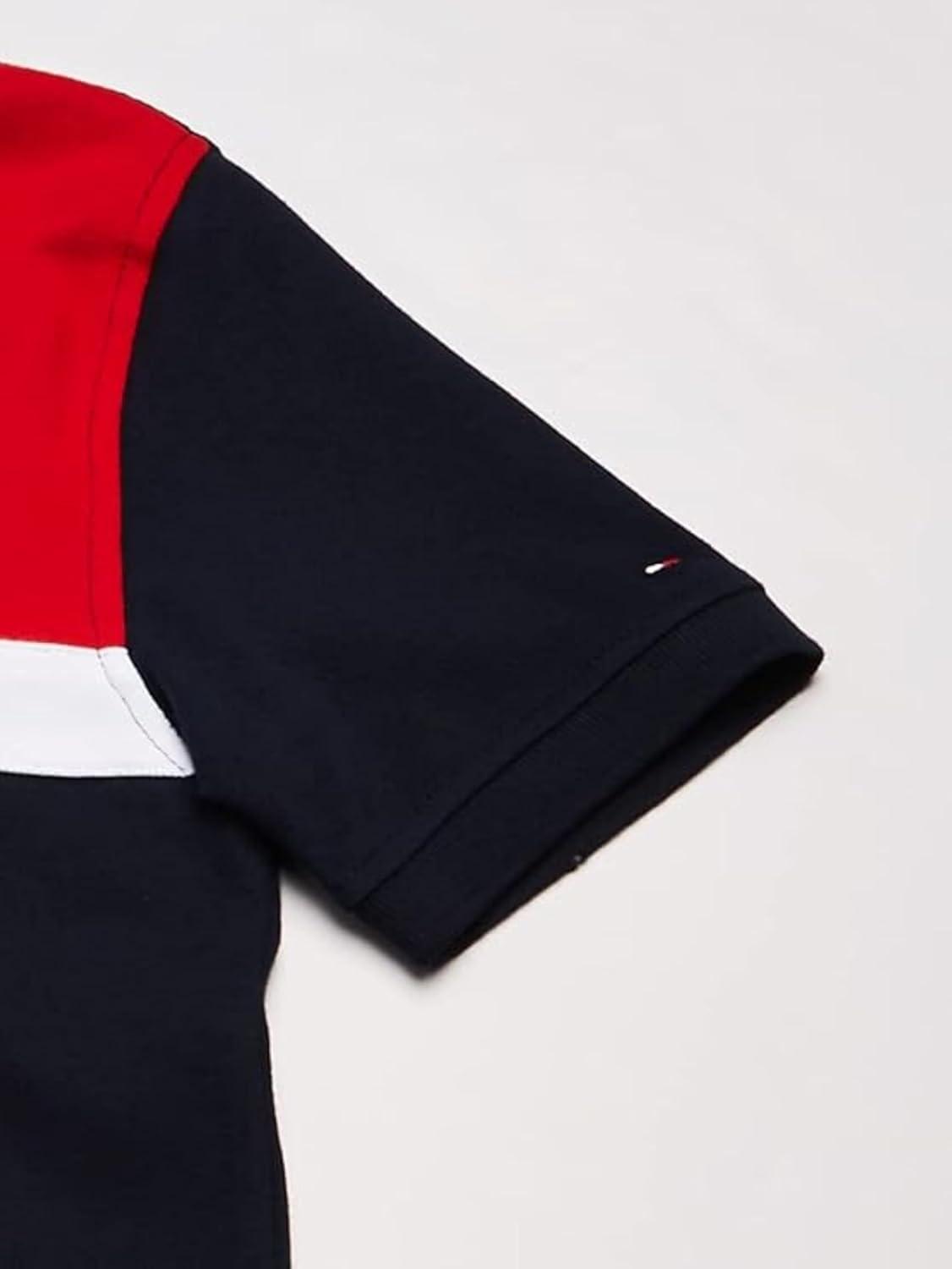 imageTommy Hilfiger Boys Short Sleeve Fashion Polo Shirt Button Closure Soft ampamp ComfortableNasir Swim Navy