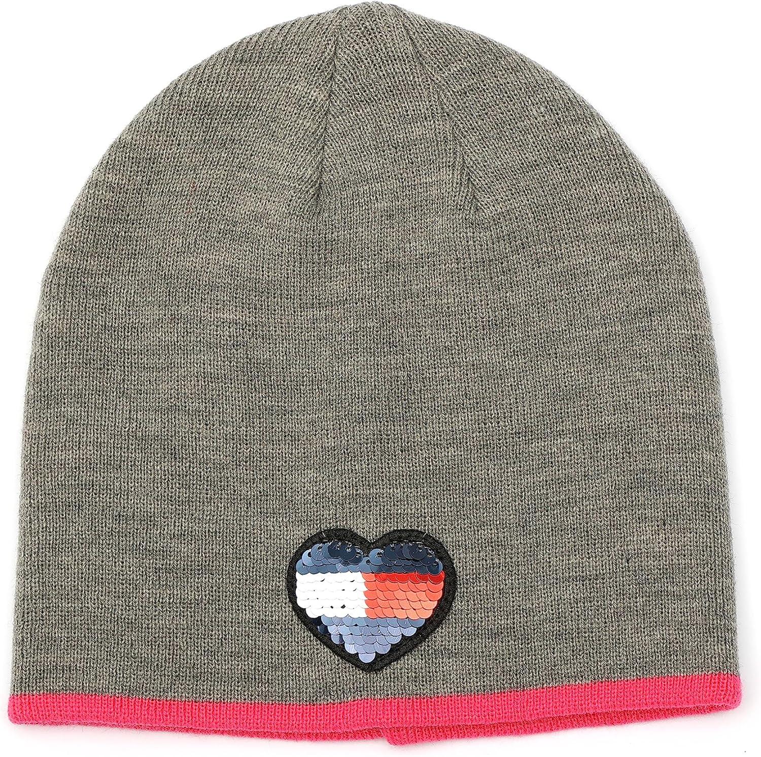 imageTommy Hilfiger Girls Sequin Heart Beanie and Glove SetMedium Grey Heather